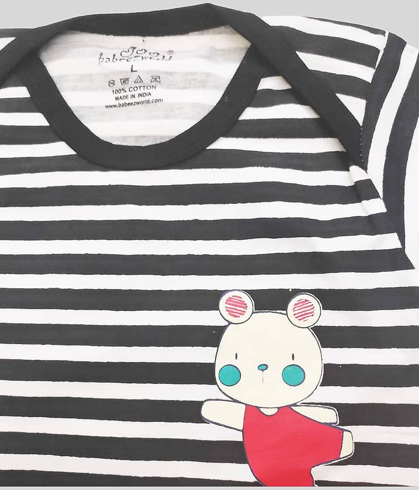 Babeezworld Pack of 1 Baby Boys 100% Cotton Bodysuit ( Black ) view 2
