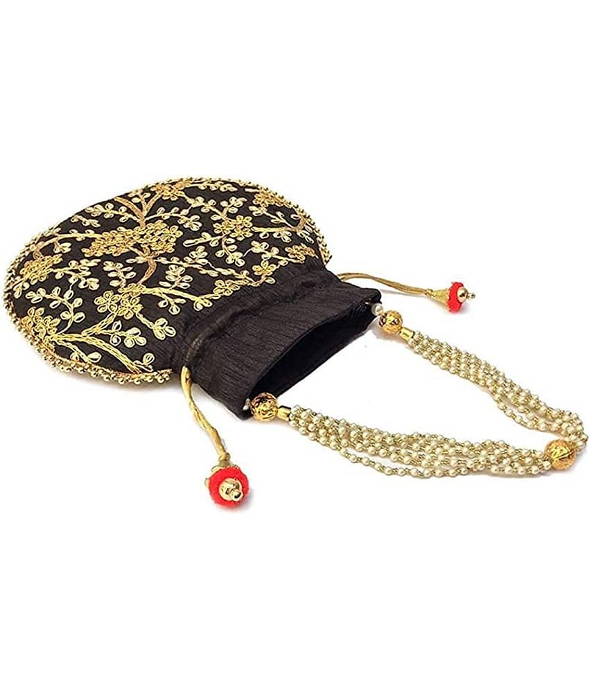 Apratim Black Silk Potli view 2