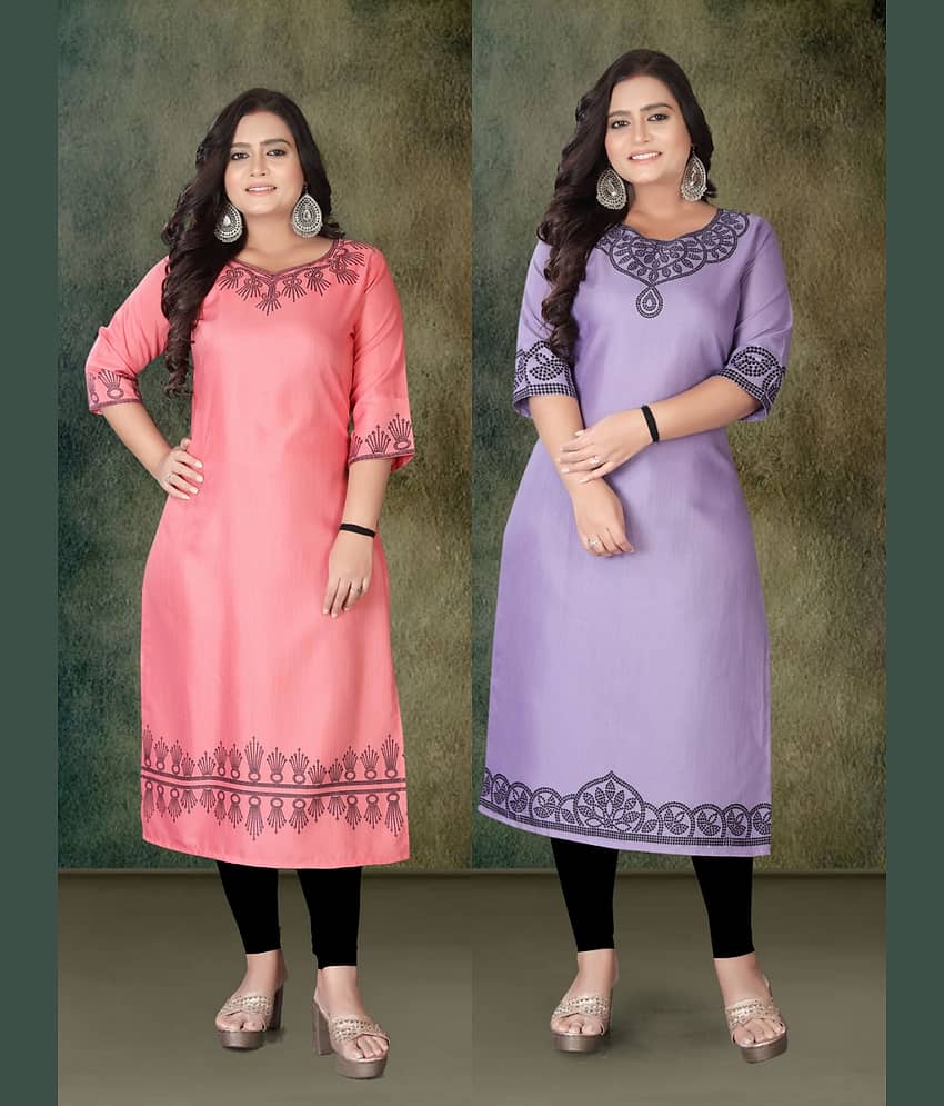 Hetsa Women Rayon Printed A-line Kurti ( Multicolor )