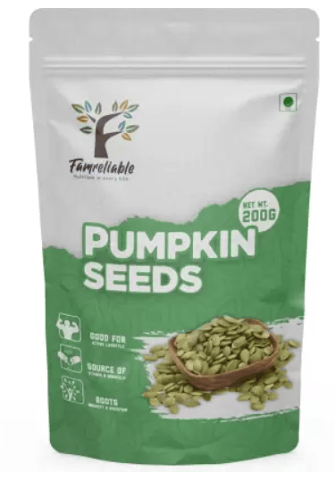 Famreliable Premium Pumpkin Seeds - 200g of Nature's Powerhouse Grab Your Boost of Nutrition Pumpkin Seeds (200 g)