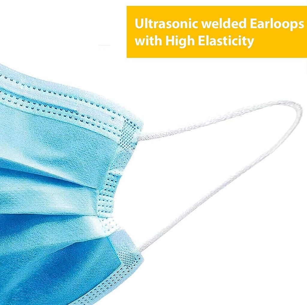 Marc Loire Non-woven Fabric 3 Layered Disposable Face Mask with inbuilt Nose Clip CE, ISO & GMP Certified view 2
