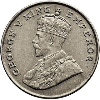 8 Anna 1919 British India King George V Fancy Coin view 2