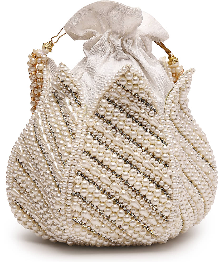 Anekaant White Silk Potli view 2