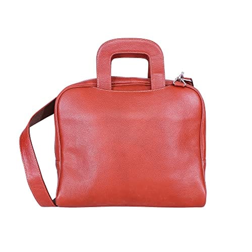 Leatherman Genuine leather Single Zip 2 comperment sling Laptop bags (1016 Tan) view 2