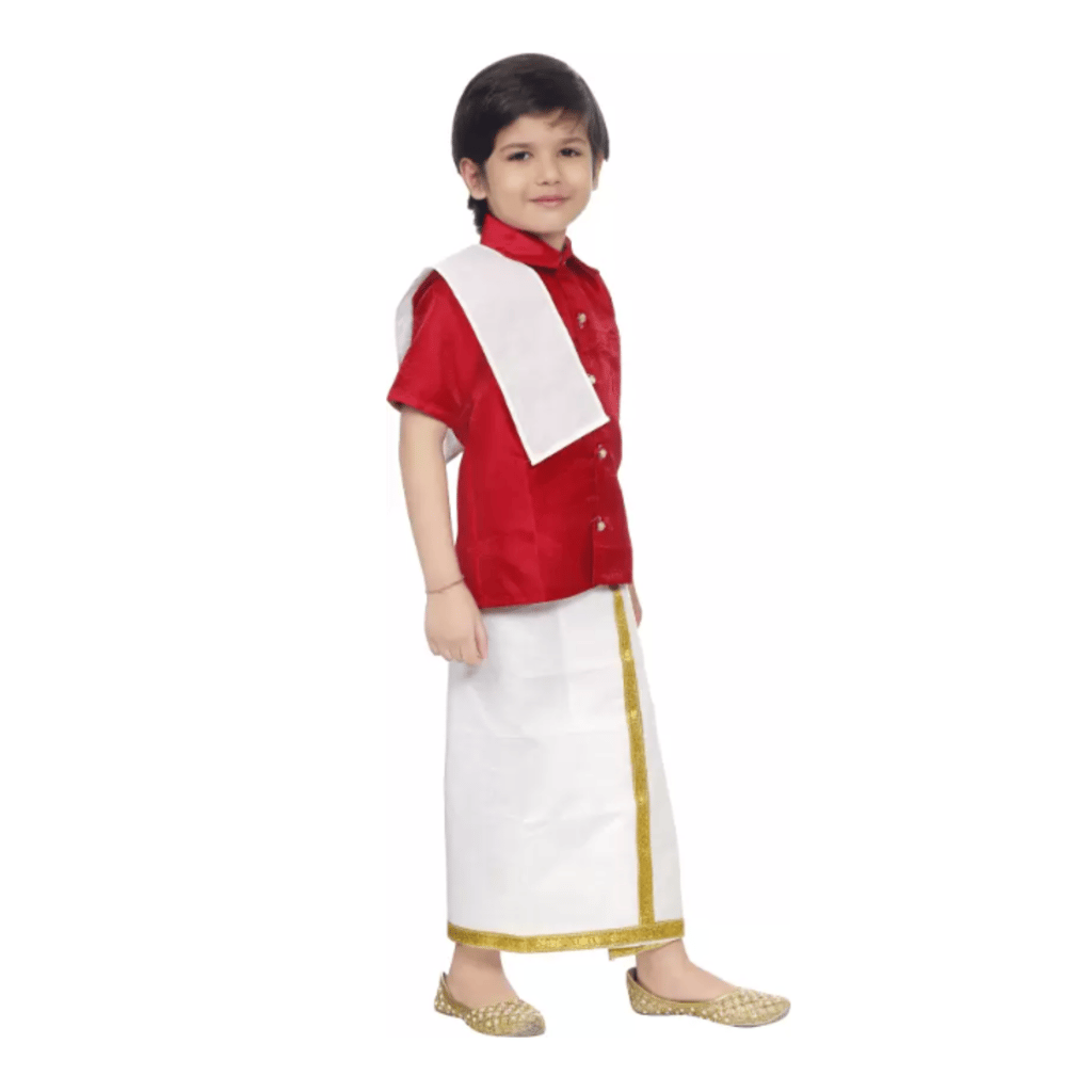 Ramraj Boys Traditional set (Red) view 2