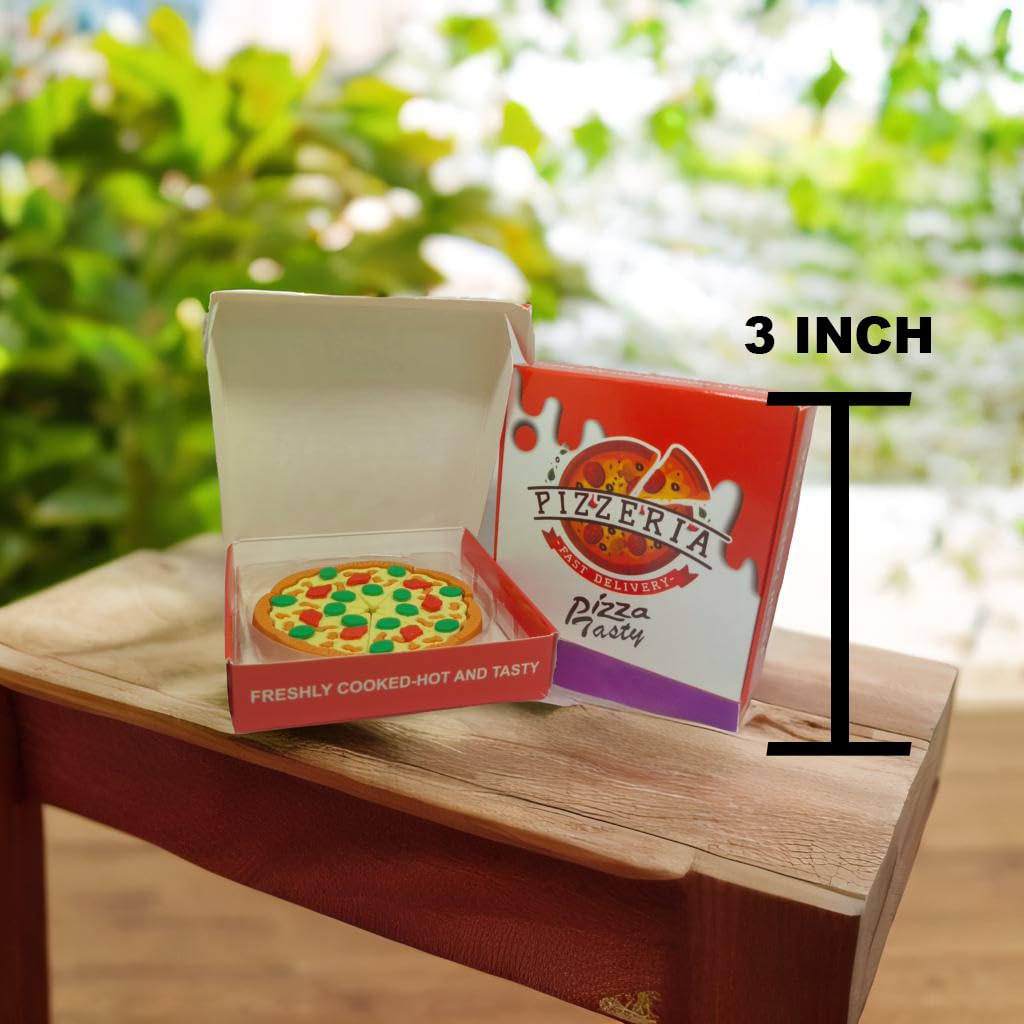 Set of Pizza Slice and turtlre Shape Eraser Piece Pizza 7 Slice and 4 Piece Turtle Collection, Educational Fun Stationery view 2