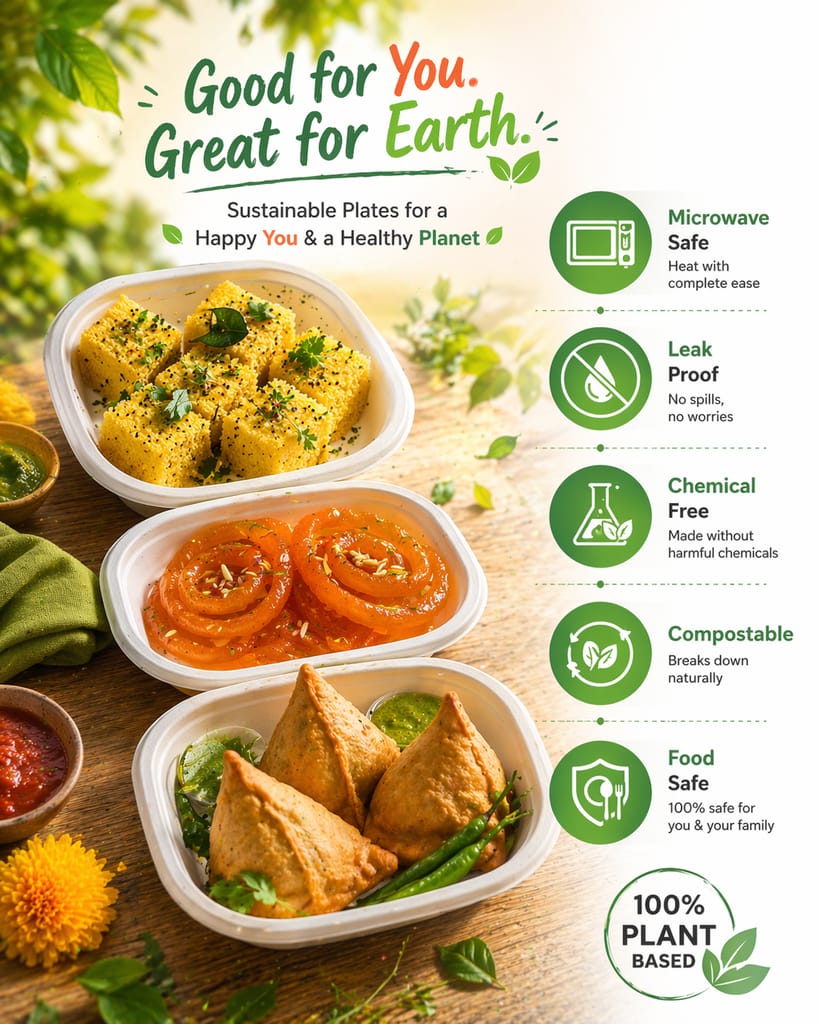 6" Bagasse Disposable Plate Pack of 100 view 2