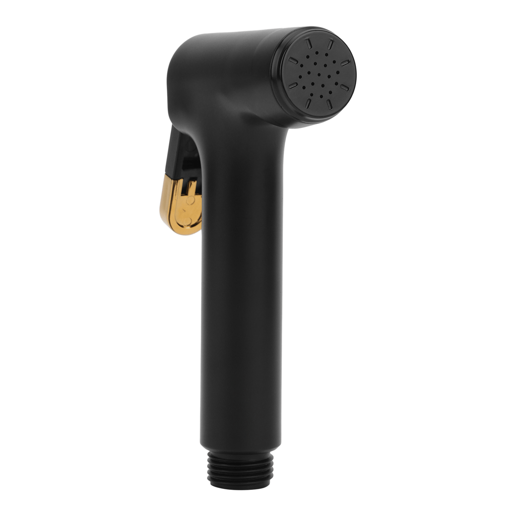 Orvos Health Faucet, Golden Black, ABS Outer Body with brass insert, with 1.25 meter flexible stainless steel shower hose and wall hook, Jet Spray for high end luxury toilets view 2