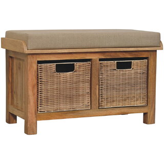 Rattan Basket Linen Bench view 2