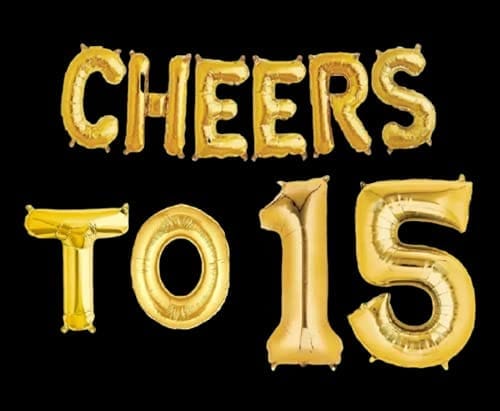 Partyzon Gold Cheers to Birthday Foil Balloon Combo Party Decoration for Anniversary Celebration 16 Inches view 2