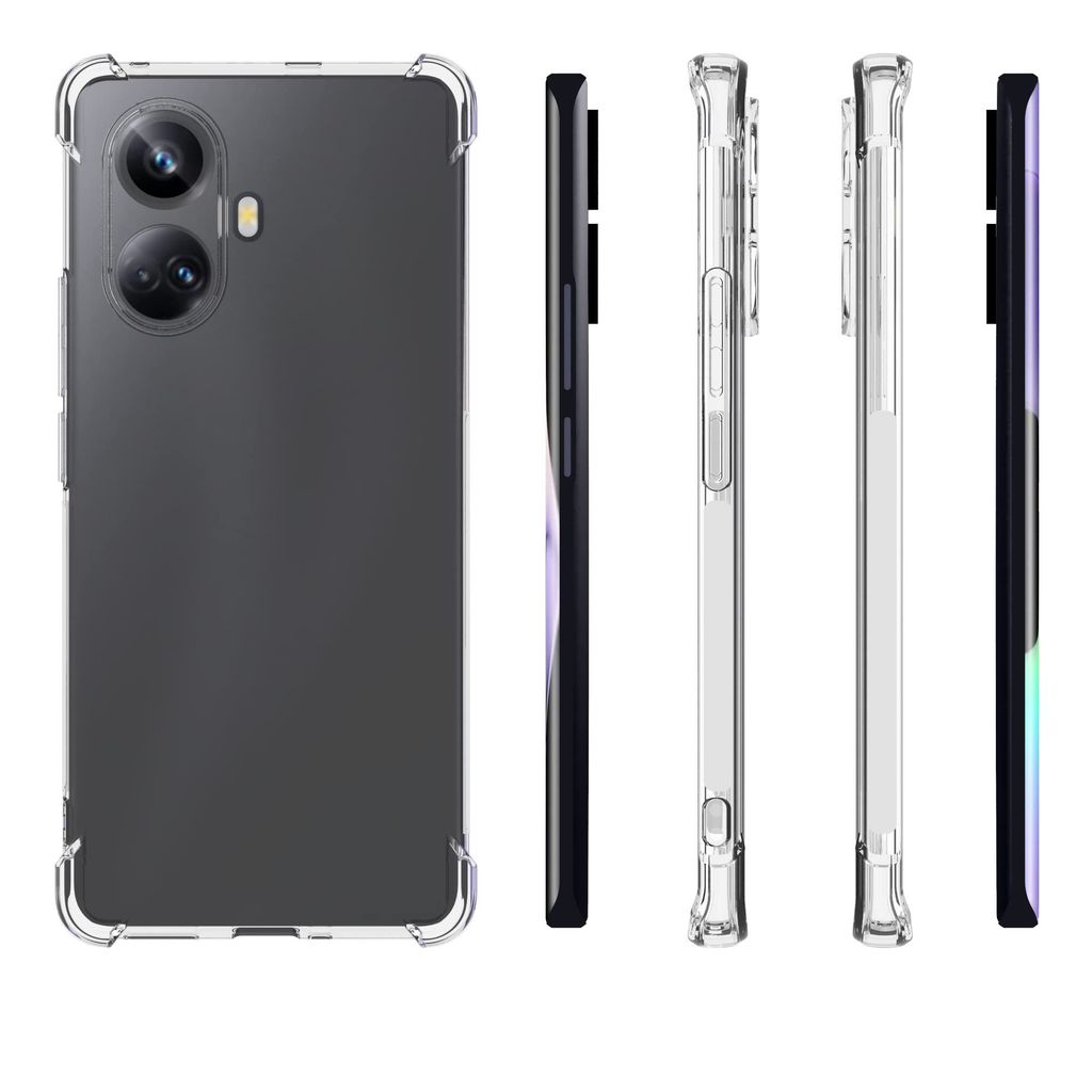 USTIYA Case for Realme 10 Pro Plus Pro+ 5G Clear TPU Four Corners Protective Cover Transparent Soft funda view 2
