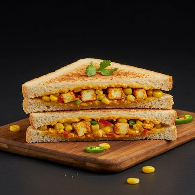 Veg Cheese Corn Paneer Sandwich