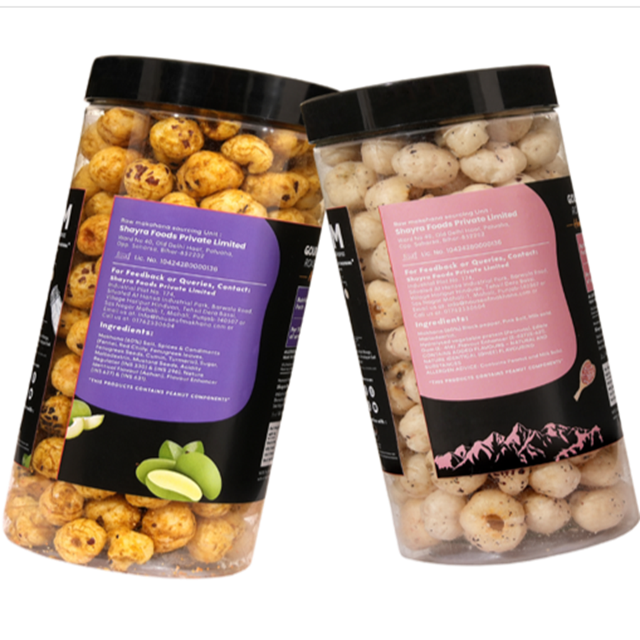 GOURMET MAKHANA Roasted in Olive Oil | Flavors Achari Mango & Himalayan Salt and Pepper | Combo Of 2, 65g Each. - 130 gm view 2