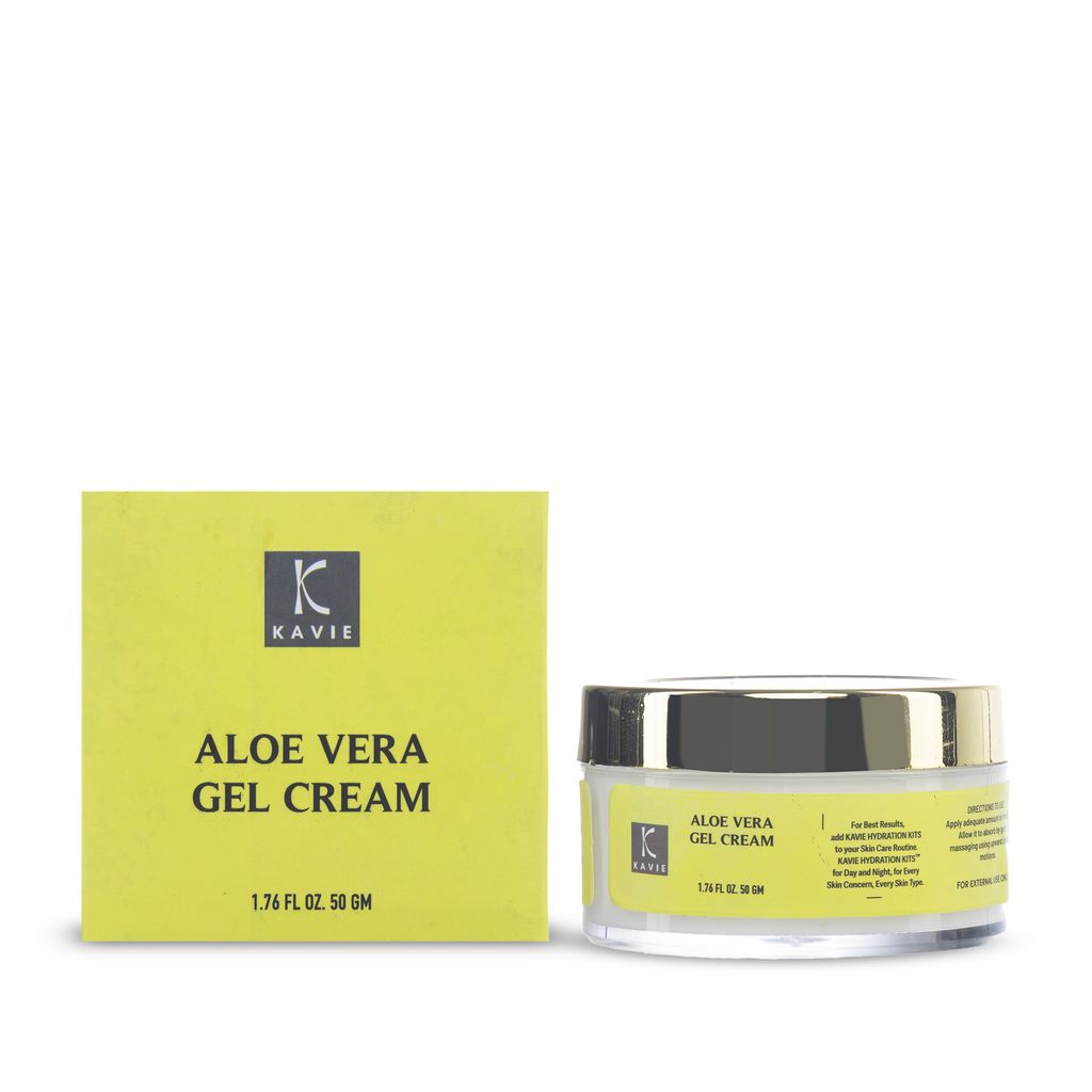 KAVIE Aloevera Gel Cream with Vitamin C & E, Ashwagandha| Repairing, Soothing & Hydrating skin | Controls acne | for Unisex, All Skin Types