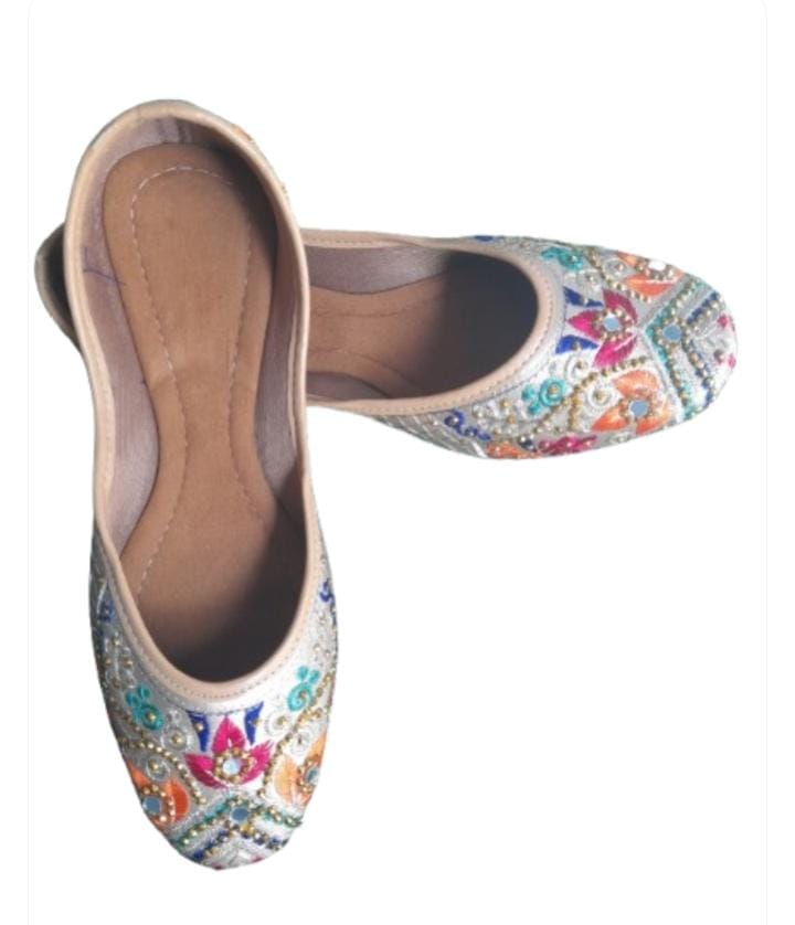 Women's Hand Embroidered Slip-On Flats with Beaded Detailing view 2