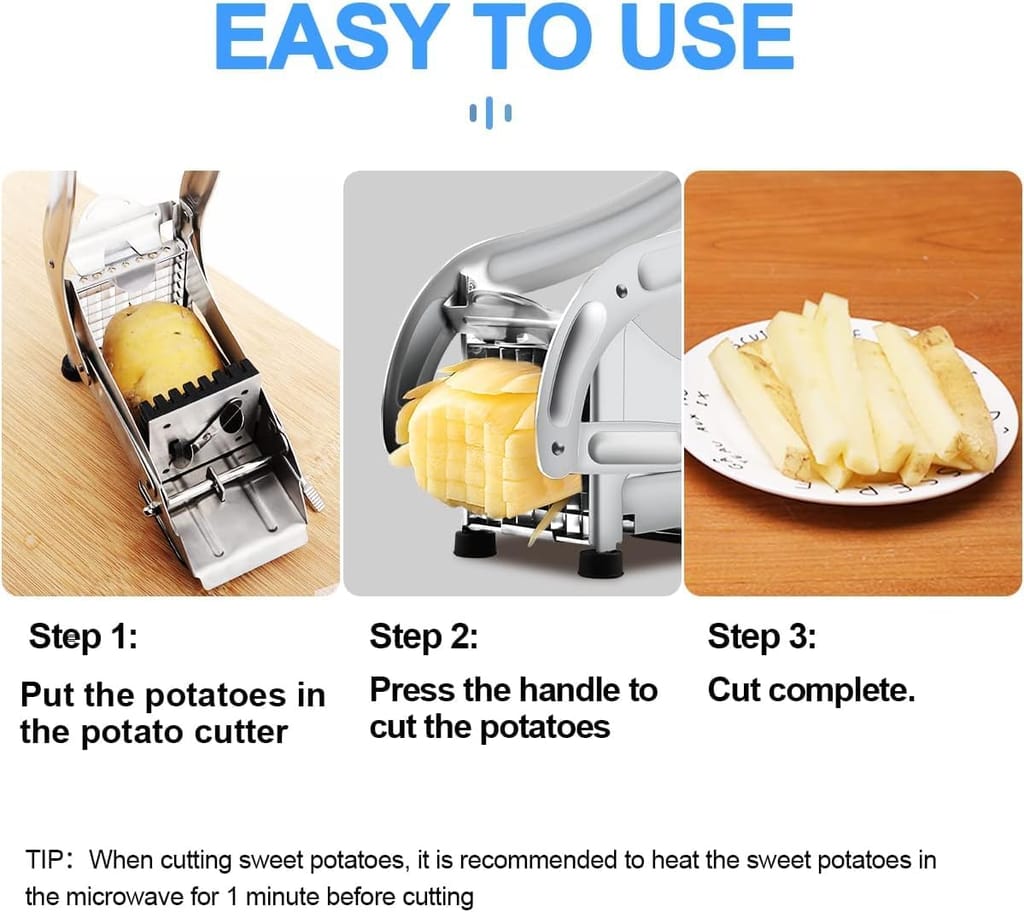 Stainless Steel Home French Fries Potato Chipser, Salad Chipser Strip Cutting Cutter Machine Maker Slicer Chopper Dicer Snacks Finger view 2