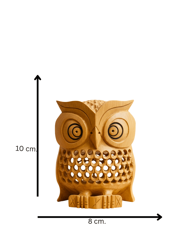 Wooden owl undercut 10 cm. Home decor showpiece view 2