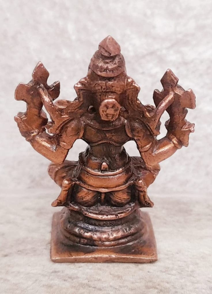 Searchers Paradise - Copper Idols Dhanvantrin,1.7 inches, Copper Handmade 60 Grams, Patina Antique Finish, Pack of 1 Piece view 2