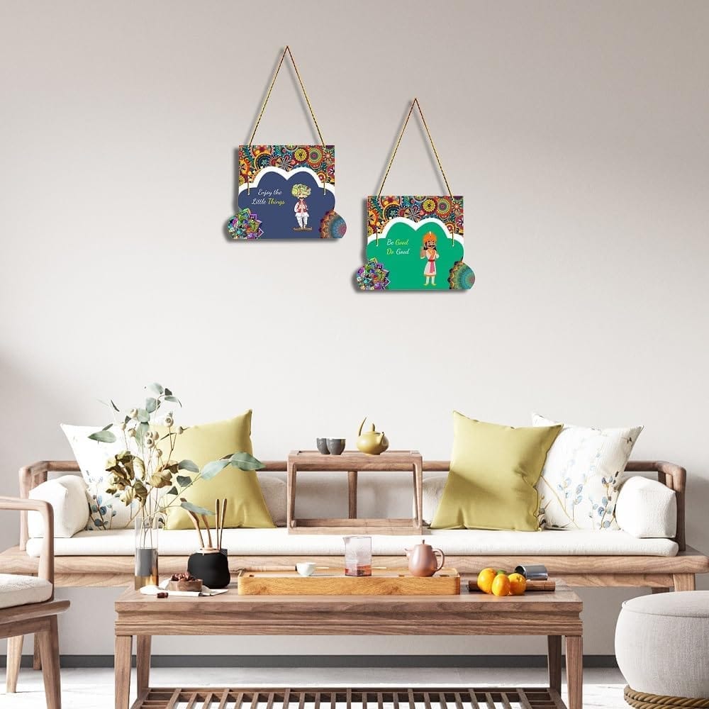Charmor Enjoy the Little... Decorative Wall Hanger for Living Room | Bedroom | Office | Gift | Home Decoration | Home Decor Items (WH4202), Set of 2 view 2