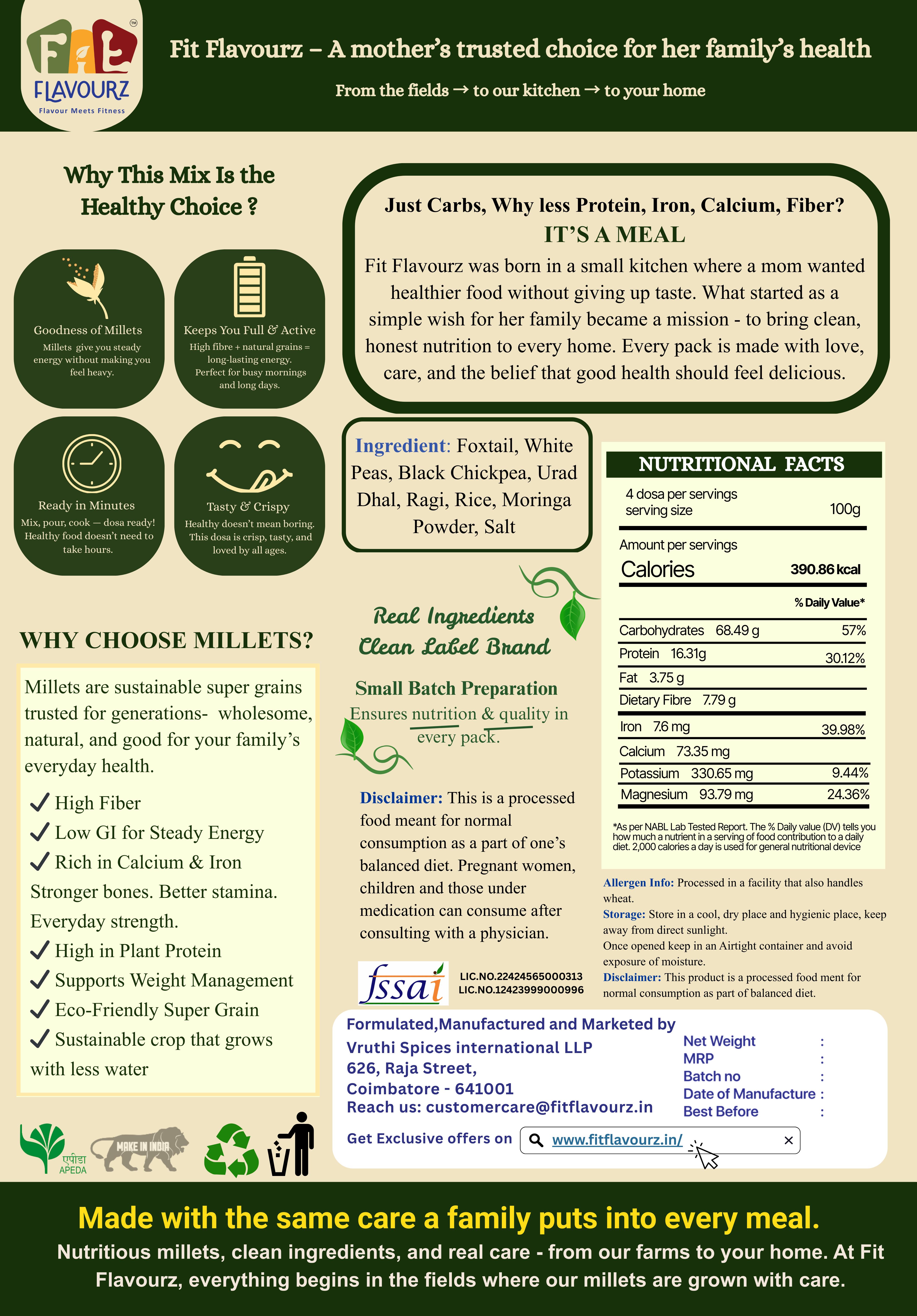 Balanced Nutri Millet Mix with Moringa — High Fiber & Protein view 2