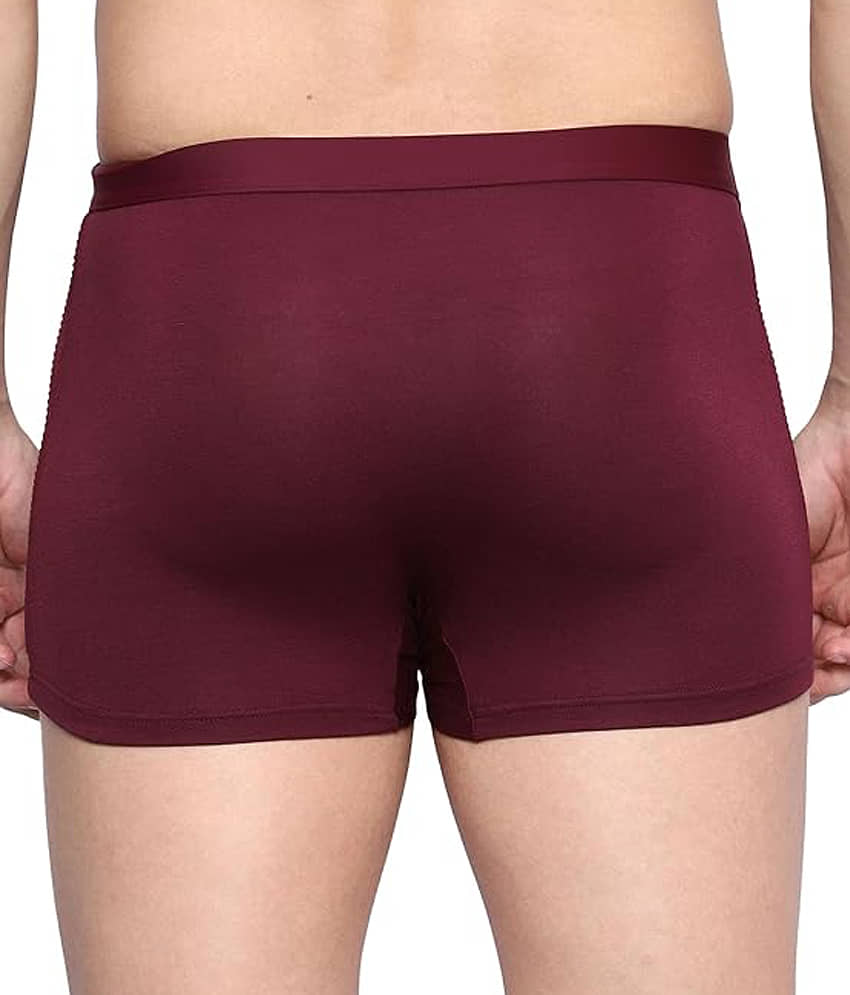 mens dot net briefs Pack of 1 Lycra Trunks For Men's ( Maroon ) view 2