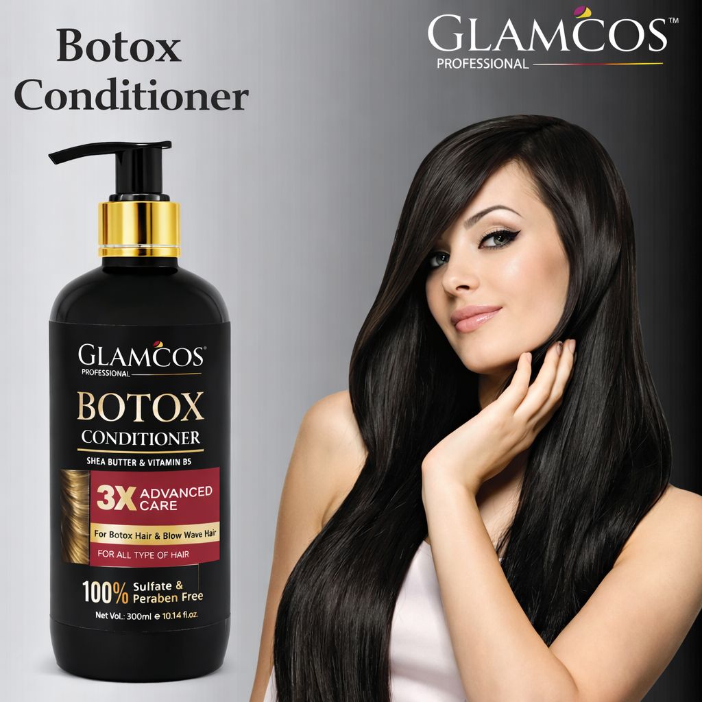 Glamcos Professional Botox Conditioner with Shea Butter & Vitamin B5 – 3X Advanced Care for Dry, Frizzy & Chemically Treated Hair (300 ml) view 2