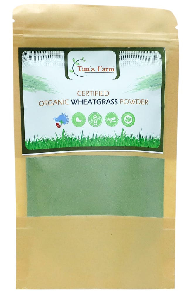 Tim's Farm Organic Wheatgrass Powder Natural Antioxidant Superfood Immunity Booster, Non-GMO, Vegan Skin Health 100 Gm