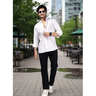 Casualbud Blue Men's Cotton Regular Fit Shirt view 2