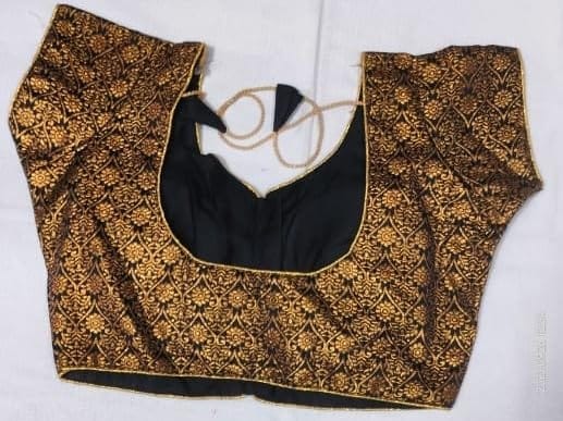 Women's Embroidered Cotton Silk Saree Blouse Piece view 2