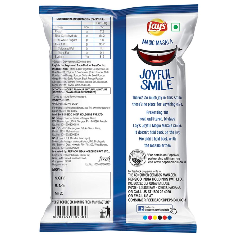 Lays India's Magic Masala Potato Chips 167 Gms view 2