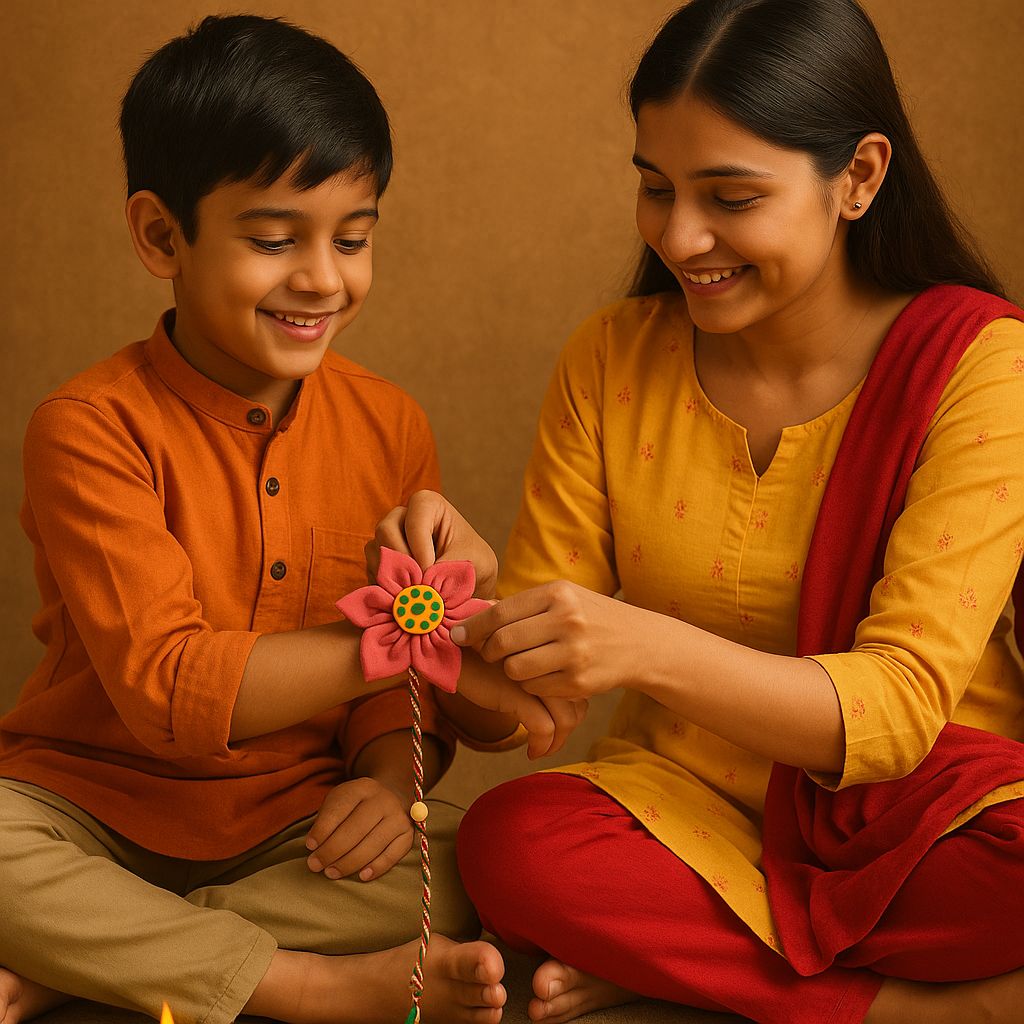 Handcrafted Floral Rakhi view 2