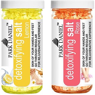PARK DANIEL Premium Lemon Salt &amp; Rose Salt- For Skin Lightening &amp; Refreshing Skin- Pedicure &amp; Manicure Salt Combo Pack Of 2 Jars of 200 gms(400 gms) (400 g) view 2