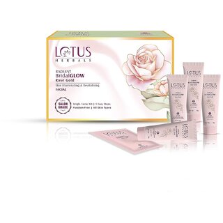 Lotus Herbals Radiant Bridalglow Rose Gold Skin Illuminating Facial Kit Paraben Free 57G ( Pack Of 2 ) view 2