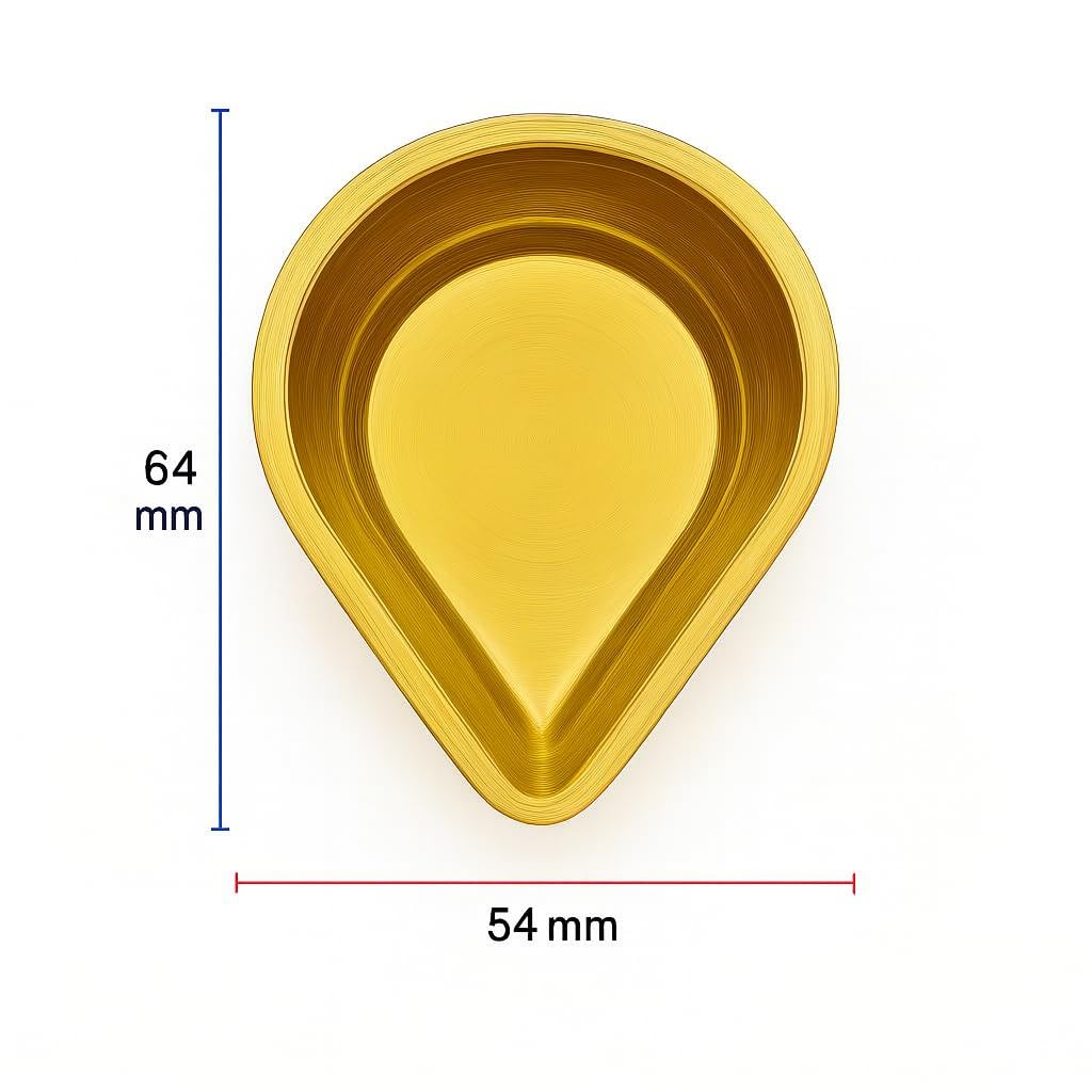 Brass Diya for Pooja (Pack of 2) � Lightweight Traditional Deepam � 64 mm Height � 54 mm Width � Golden Agal Vilakku Oil Lamps for Temple, Aarti & Diwali Decoration view 2