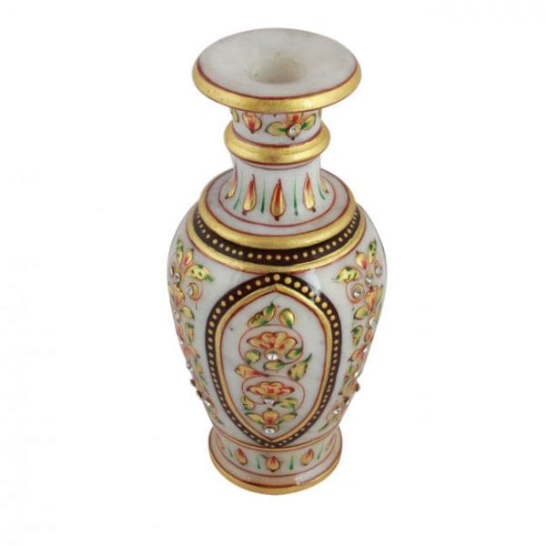Tribes India Meenakari Marble Flower Vase Small D6 view 2