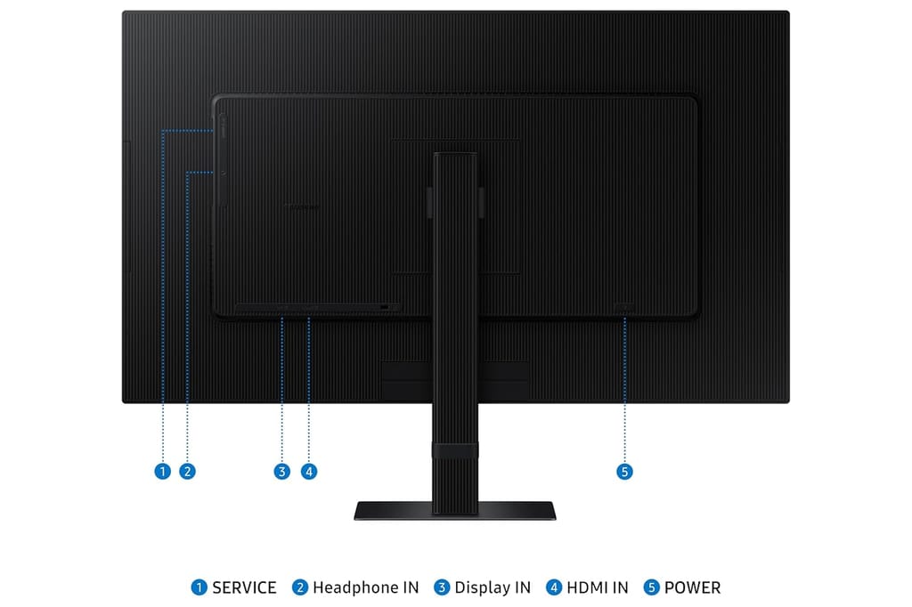 Samsung 27" (68.47cm) 4K ViewFinity S7 Monitor|UHD 3840 x 2160|IPS Panel|350nits|1.07 Billion Colors|Ports-HDMI,DP,Headphone|PIP|PBP|HDR10|Easy Setup Stand|Eye Care Technology|LS27D700EAWXXL|Black view 2