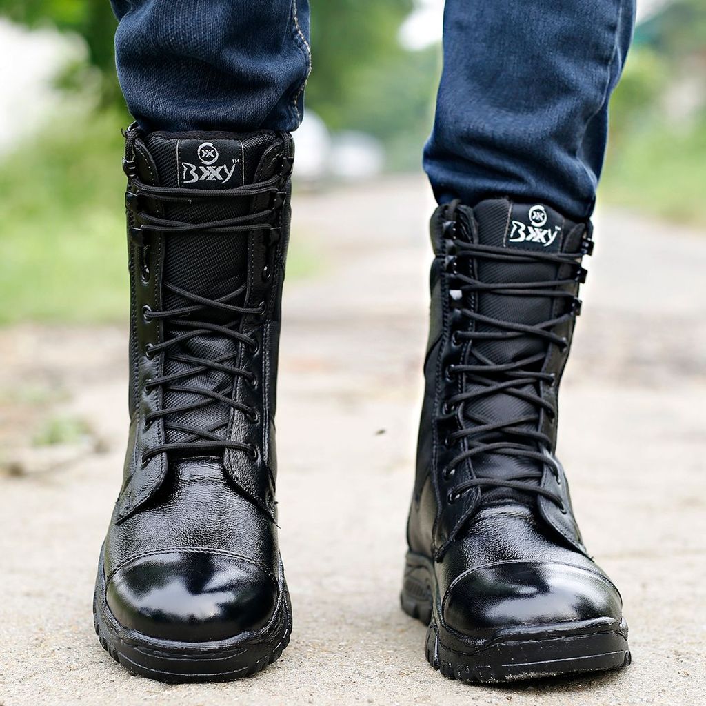 BXXY Pure Leather Biker Boots for Men view 2