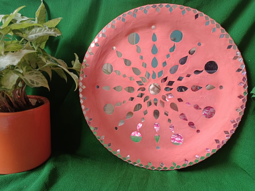 Mosaic Art – Peach Wall Plate Decor view 2
