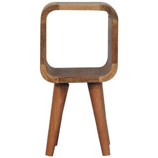 Extra Mini Minimalist Open Curved Oak-ish Bedside view 2