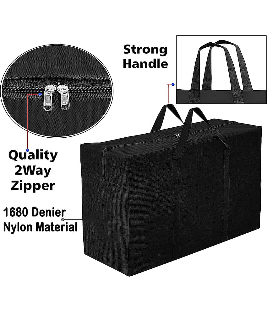 Waji Va Underbed Storage Organizer for Clothes Sarees Blankets and Toys Foldable Under Bed Box with Zip and Handle Dustproof Space Saving Non Woven Storage Bag for Home and Bedroom view 2