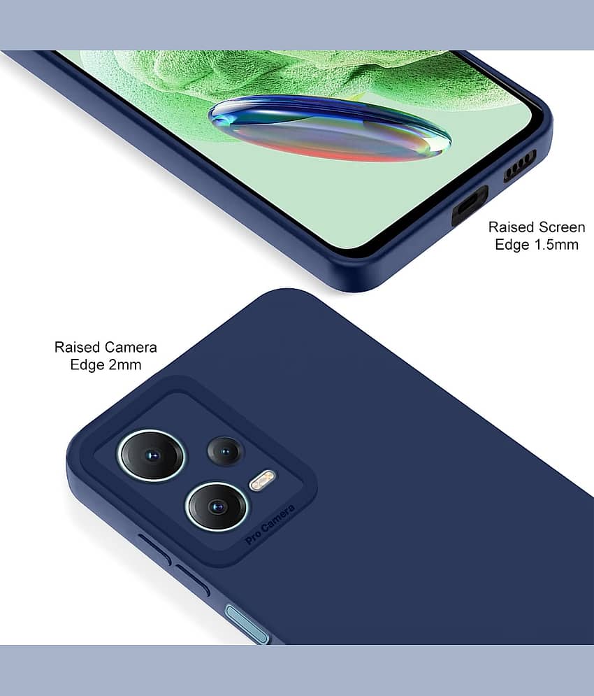 ZAMN - Blue Silicon Plain Cases Compatible For Redmi Note 12 Pro 5G ( Pack of 1 ) view 2