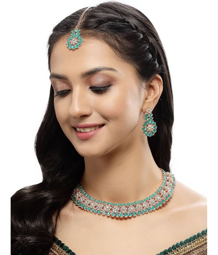 Sukkhi Green Alloy Necklace Set ( Pack of 1 ) view 2