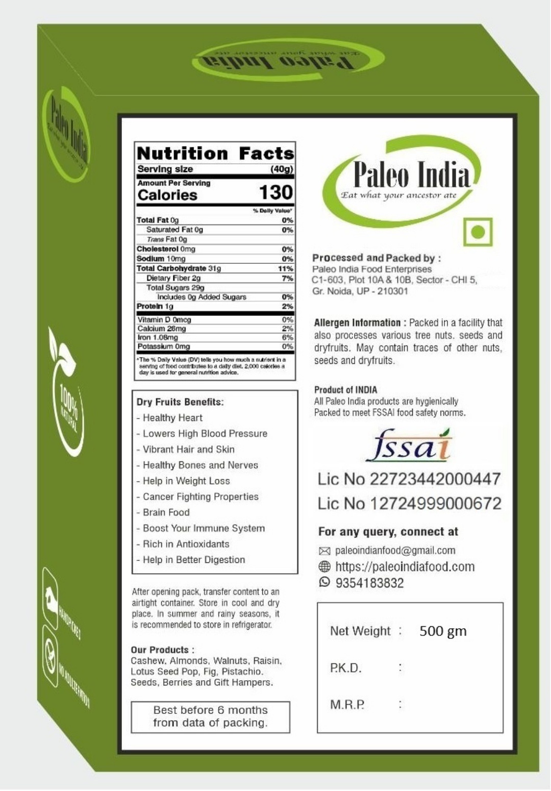 Paleo India 500gm Kishmish Raisins Naturally Sweet Seedless Juicy and Nutrient-Rich Dried Fruits | Perfect for Snacking Baking Cooking Gifting and Healthy Energy Boost view 2