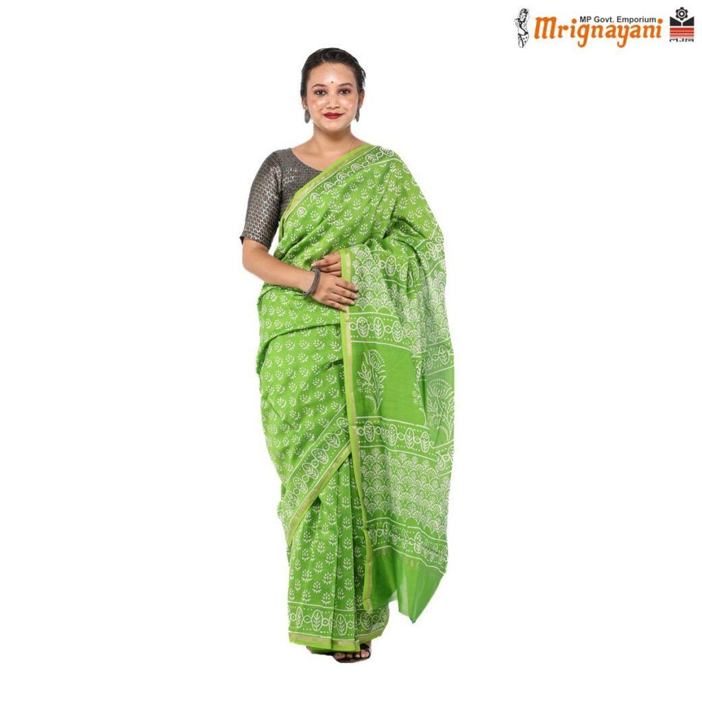 HANDLOOM CHANDERI SILK SAREE WITH BLOUSE (SKU - 1SCZ01250522, SAREE- 1263) view 2