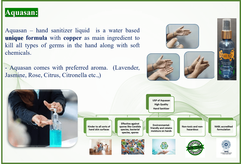 Hand Sanitizer (Aquasan-5L-Lavender) | Suitable for kids | Kills 99.9% Germs| Alcohol Free| Water based| No harsh chemicals| Anti microbial & Anti Viral | Safe to use anywhere view 2
