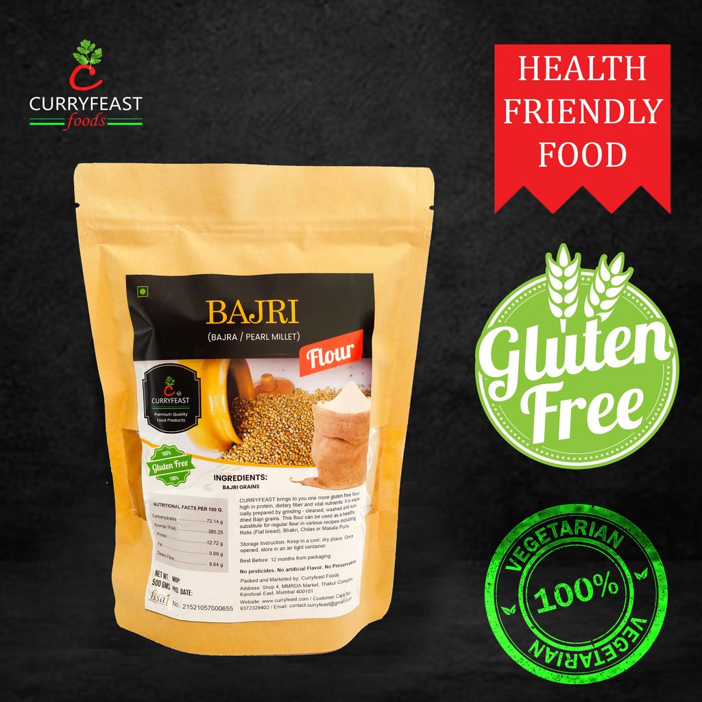 Curryfeast Bajri Flour/Bajra Aata/Pearl Millet Flour / 1 kg /INR 200(Pack of 2) view 2