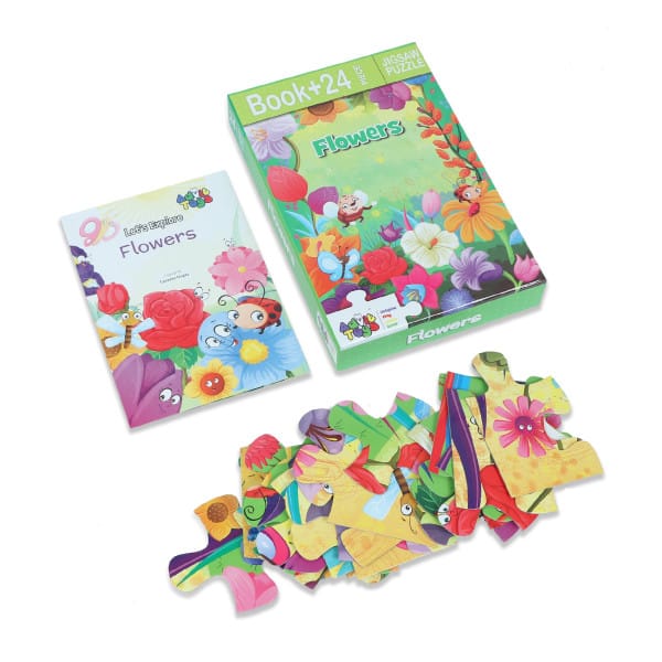 Advit Toys Flowers Jigsaw Puzzle - 24 Piece +16 Pages Educational Book view 2
