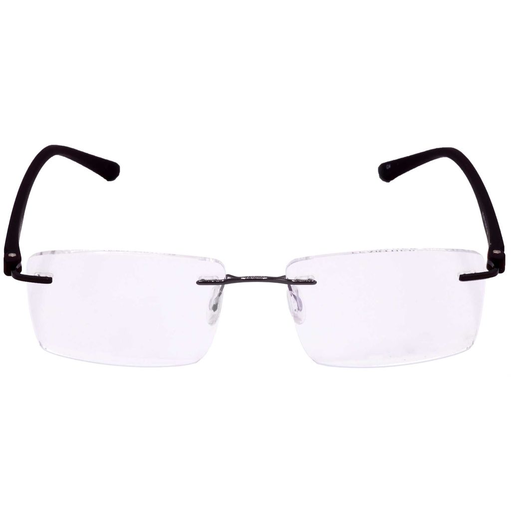 Hrinkar Trending Eyeglasses: Brown Rectangle Optical Spectacle Frame For Men & Women |HFRM101-BWN view 2