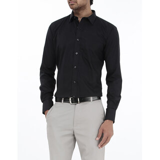 Plain Casual Black Shirt For Men