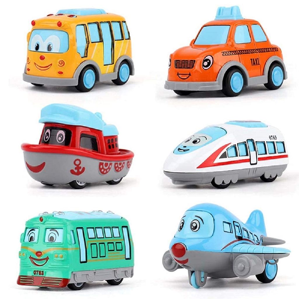 KTRS ENTERPRISE Q Metal Cars Team Toys for Kids 1:64 Die-Cast Pull Back Action car Set Pack of 6 Modes of Transport Metal Friction Powered Car Toy Set for Kids view 2